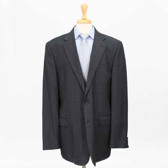 Joseph Abboud 46L Gray Solid 2-Button Sport Coat Blazer Jacket G039